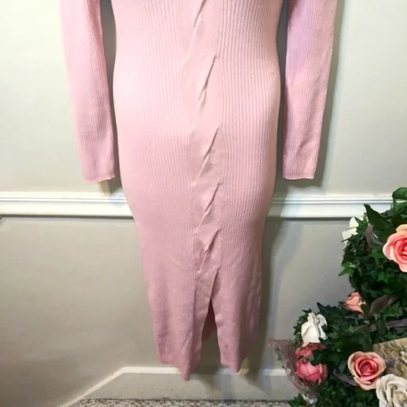 REVOLVE One Grey Day Isla Sexy Soft Pink Cotton/Cashmere Blend Sweater Dress - Picture 6 of 11